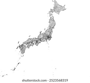 JAPAN MAP with its administrative divisions and regions