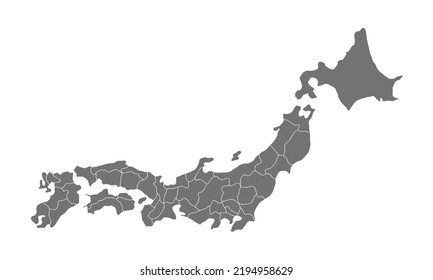 Japón mapea el color gris de fondo con el borde, perfecto para oficina, banner, página de inicio, fondo, papel tapiz y más