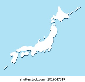 Japan map background material. Simple vector illustration.
