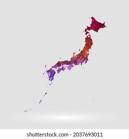 El fondo del mapa de Japón en estilo poligonal. Ilustración vectorial mapa de aislado de Japón, de color y bajo polilla. EPS vectorial 10.