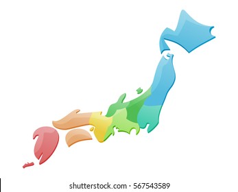 Japan map background , vector