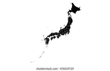 Japan map black color