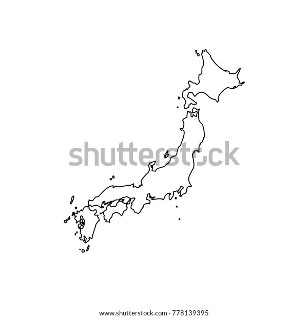 Japan Map Black Contour Curves Vector Stock Vector (Royalty Free ...