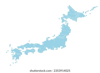 Japan Map Blue Circle Icon