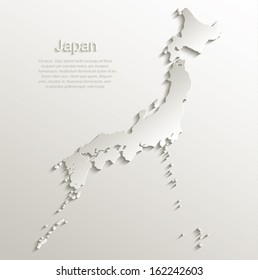 Japan map card paper 3D natural vector