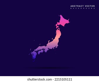Japan map of Colorful gradient style vector Illustration.