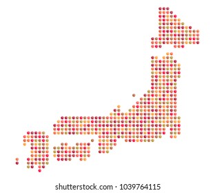 Japan map colorful vector illustration white background.