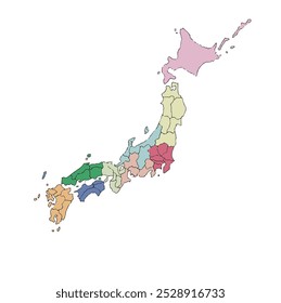 Mapa de Japón mapa de país iconos de isla de Asia símbolos de fondo geografía fronteras