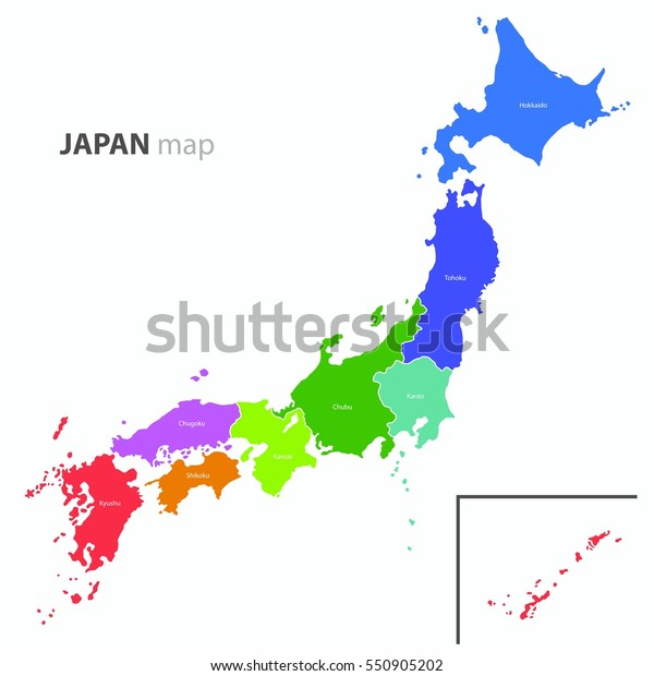 Japan Map Country Outline Vector Stock Vektor Royaltyfri