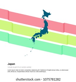 Japan map design with white background vector