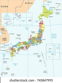 Japan Map - Detailed Vector Illustration
