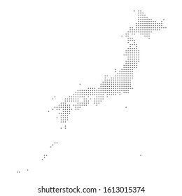 Japan map dotted, grey point, on white background. Vector illustration. Web design, wallpaper, flyers, invitation, posters, brochure, banners.