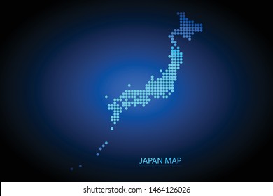 Japan map dotted style. Vector illustration isolated. Map of Asia. Symbol for your web site design map logo, app, ui, Travel vector eps10, concept Illustration.