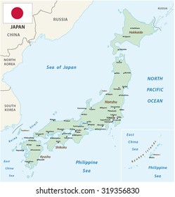 japan map with flag