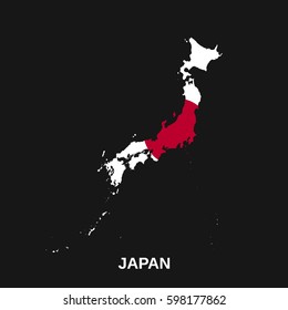Japan map and flag