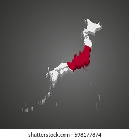 Japan map and flag