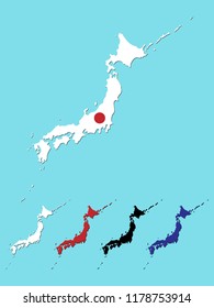 Japan map with flag decoration