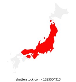 Japan Map Flag Fill Background - Vector illustration