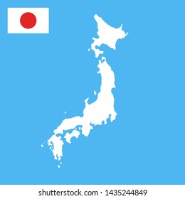japan map and flag illustration vector