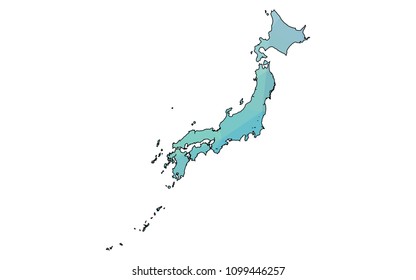 japan map in geometric polygonal style. japan map of isolated. Vector Illustration Eps10.
