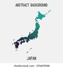 Japan map in geometric polygonal style.Abstract tessellation,modern design background. Vector illustration EPS8