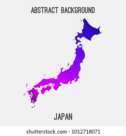 Japan map in geometric polygonal,mosaic style.Abstract tessellation,modern design background,low poly. Vector illustration.