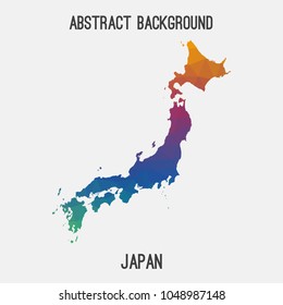 Japan map in geometric polygonal,mosaic style.Abstract tessellation,modern design background,low poly. Geometric cover, mockup. Vector illustration.