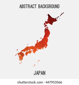 Japan map in geometric polygonal,mosaic style.Abstract tessellation,modern design background. Vector illustration EPS8