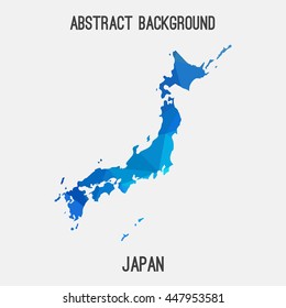 Japan map in geometric polygonal,mosaic style.Abstract tessellation,modern design background. Vector illustration EPS8