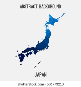 Japan map in geometric polygonal,mosaic style.Abstract tessellation,modern design background,low poly. Vector illustration.