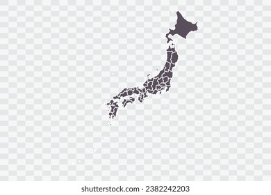 Japan Map Graphite Color on White Background quality files Png