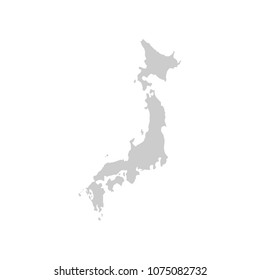 Japan map gray