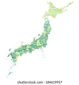 Japan map green