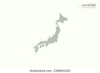 Japan map of green vector modern.