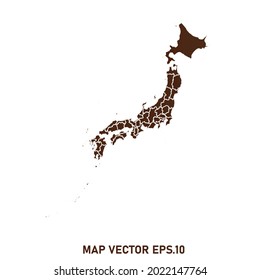 Japan map High Detailed on white background. Abstract design vector illustration eps 10