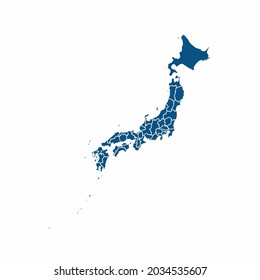 Japan map High Detailed on white background. Abstract design vector illustration eps 10