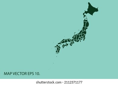 Japan map High Detailed on white background. Abstract design vector illustration eps 10