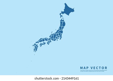 Japan map High Detailed on blue sky background. Abstract design vector illustration eps 10