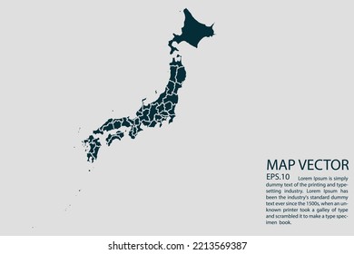 Japan map High Detailed on white background. Abstract design vector illustration eps 10