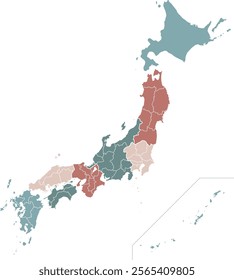 Japan Map High Resolution Illustration Vector File