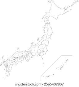 Japan Map High Resolution Illustration Vector File