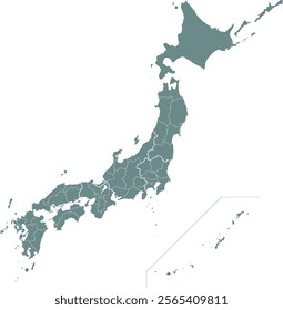 Japan Map High Resolution Illustration Vector File