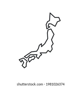 白い背景に日本の地図のアイコン 日本の概略地図 単純な線のアイコン ベクターイラスト のベクター画像素材 ロイヤリティフリー Shutterstock