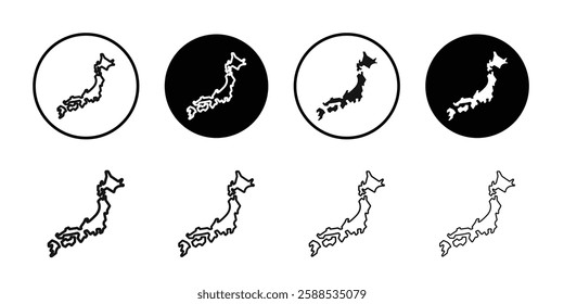 Japan map icon line art vector