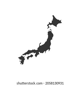 Japan Map Icon Silhouette Illustration. Asia Geography Vector Graphic Pictogram Symbol Clip Art. Doodle Sketch Black Sign.