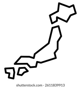 Japan map icon Simple outline vector logo
