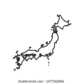 Japan map icon vector illustration