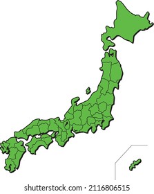 Japan map illustration (Japan map)