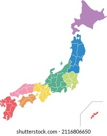 Japan map illustration (Japan map)
