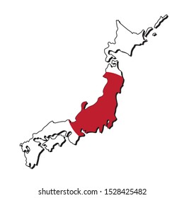 Japan Map Illustration Symbol Geography Stock Vector (Royalty Free ...